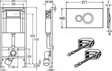 Система инсталляции для унитазов Viega Eco plus 713386 крепления + кнопка смыва