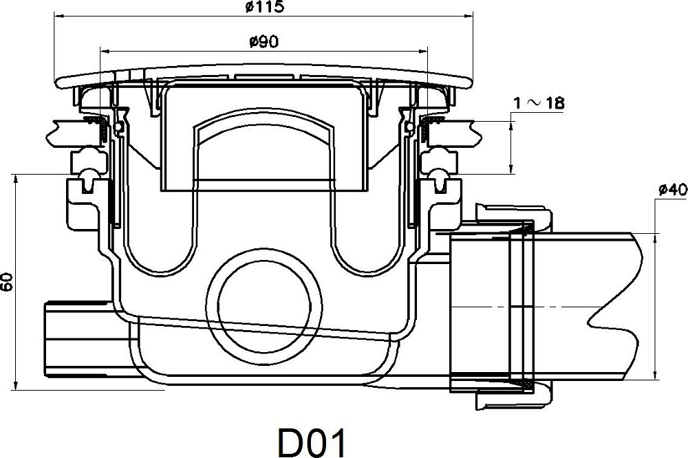 Сифон для поддона RGW Velplex QYD-01 18241101-08, бронза