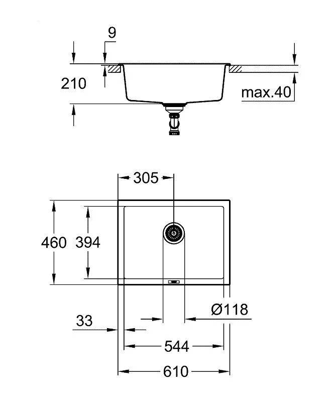 Кухонная мойка Grohe 31655AP0 черный