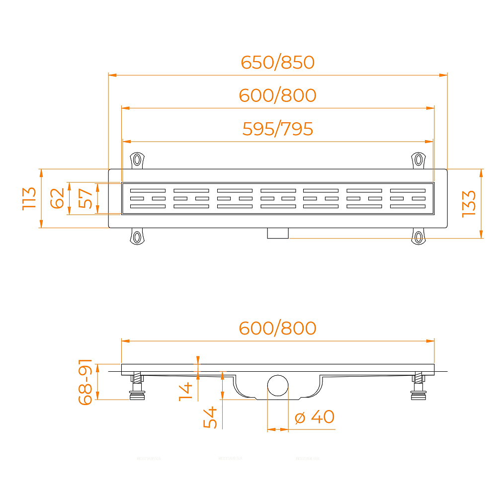 Душевой лоток RGW Drain Leo 60211080-01 хром