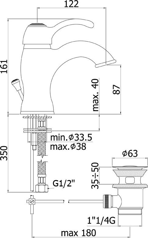 Смеситель Paffoni Giorgia GI075CR для раковины