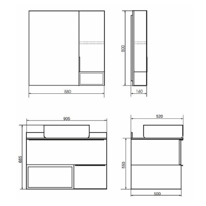 Зеркальный шкаф Comforty Штутгарт 4151038 коричневый, черный