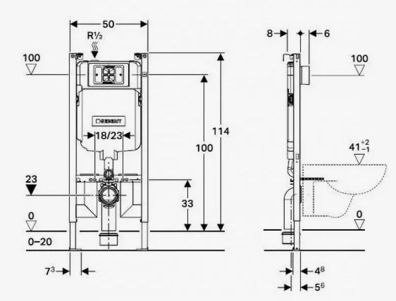 Система инсталляции для унитазов Geberit Duofix Alpha 458.175.00.1