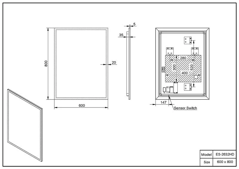 Зеркало Esbano ESMI2632HD