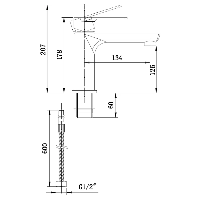 Смеситель для раковины Boch Mann Doris BM8598 черный