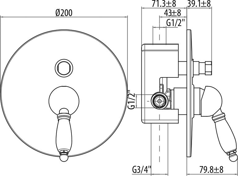 Смеситель для душа Gattoni Orta 2734/27C0.CHcr, хром