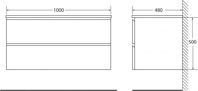 Тумба для комплекта BelBagno LUCE-1000-2C-SO-ST stucco cemento leggero