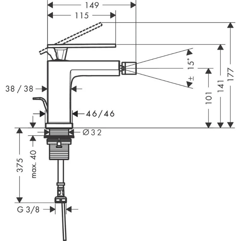 Смеситель для биде Hansgrohe Tecturis E 73200700 белый