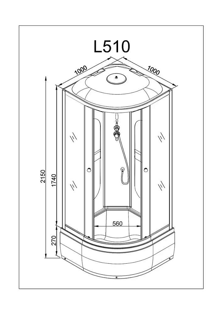 Душевая кабина Deto L L510