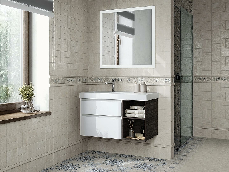 Тумба под раковину Kerama Marazzi Cubo 90 L CU.90lh\WHT подвесная Белая глянцевая Дерево