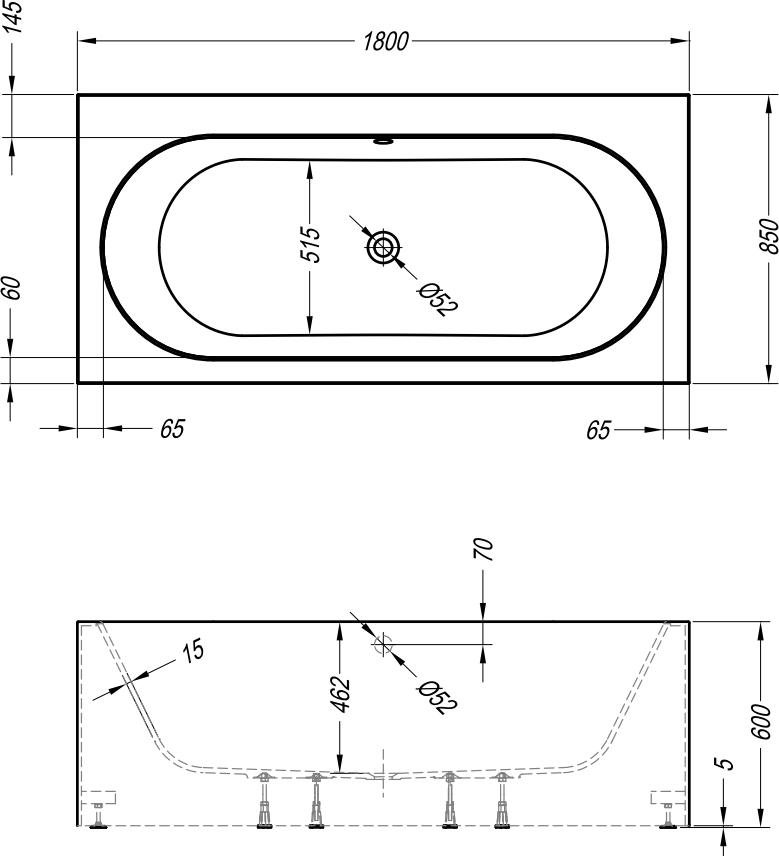 Ванна из искусственного камня Kolpa San Atys FS 180x85