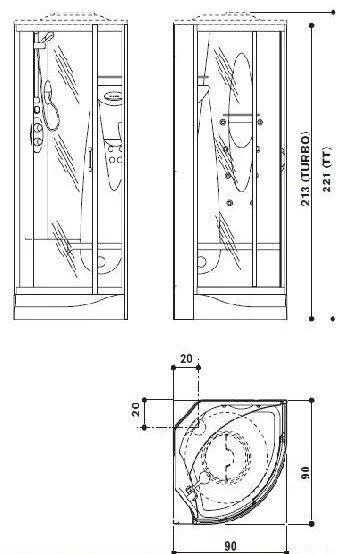 Душевая кабина Jacuzzi Piccadily-Kensington 9547-280А