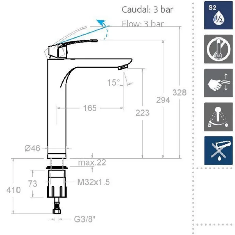 Смеситель для раковины Ramon Soler New Fly 571011 хром