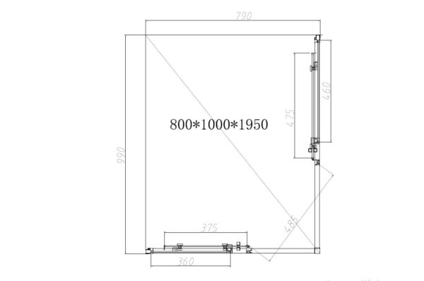 Душевой уголок Vincea Slim-N VSS-4SN8010CL 100x80, хром, стекло прозрачное