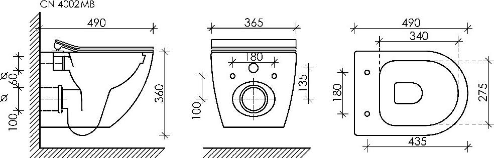 Комплект унитаз с инсталляцией Ceramica Nova Metropol CN4002MB_1002M_1000 с сиденьем микролифт и клавишей смыва хром матовый