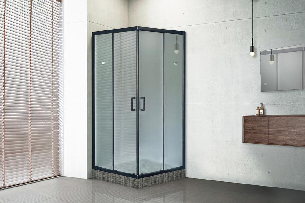 Душевой уголок Royal Bath 100x90 RB9100HPD-C-BL, профиль черный стекло матовое