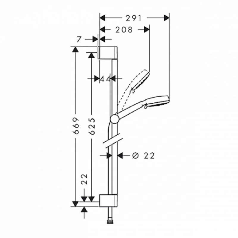 Душевой комплект Hansgrohe, хром, 71400000/71070000/26650400