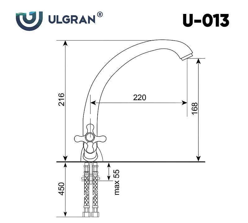 Смеситель для кухни Ulgran U-013 U-013-307 коричневый