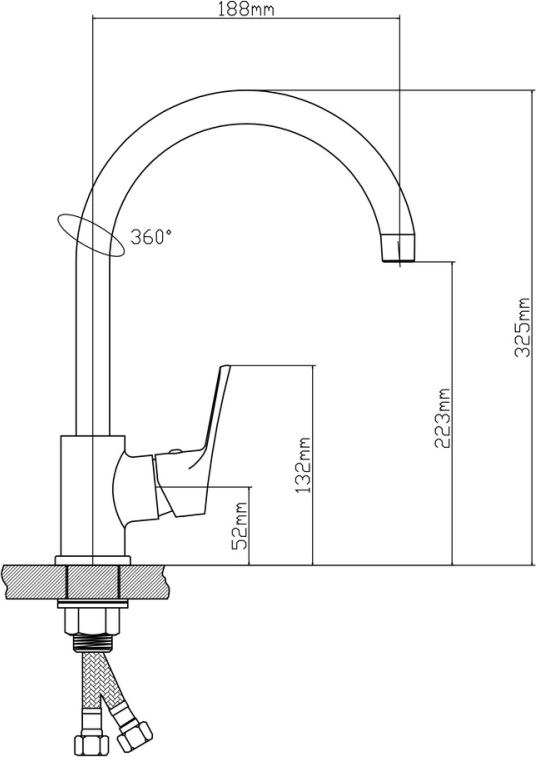 Смеситель для кухни BOOU B8290-28J, хром