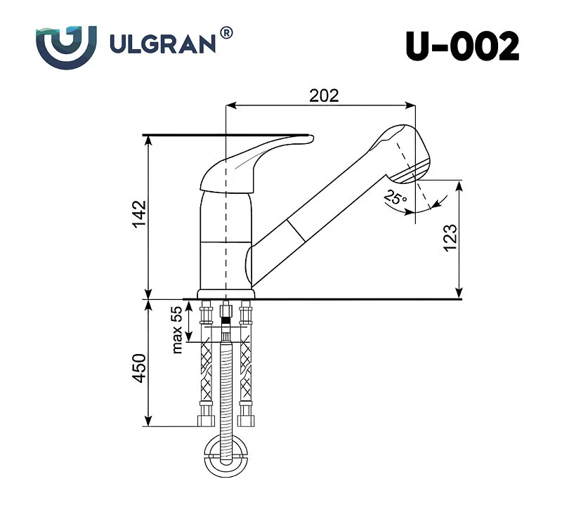 Смеситель для кухни Ulgran U-002 U-002-331 белый