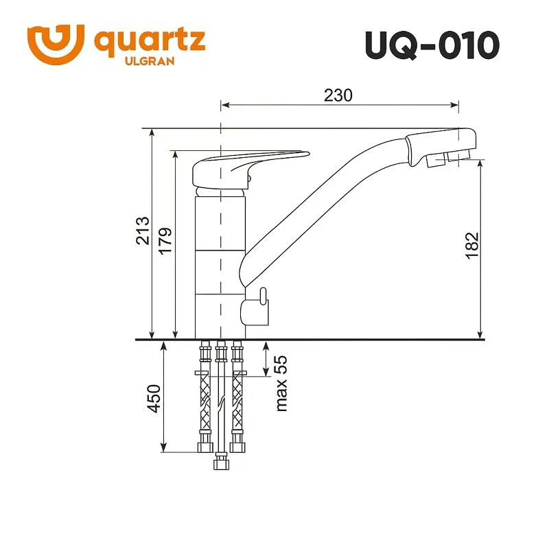 Смеситель для кухни Ulgran UQ-010 UQ-010-01 белый