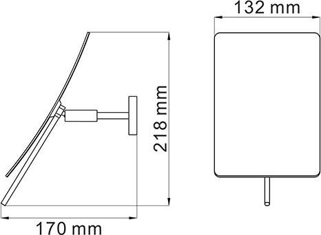 Косметическое зеркало WasserKRAFT K-1001BLACK, чёрный