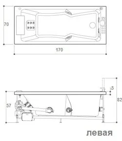 Акриловая ванна Jacuzzi Sharp 9H43-080A Sx/Dx белый