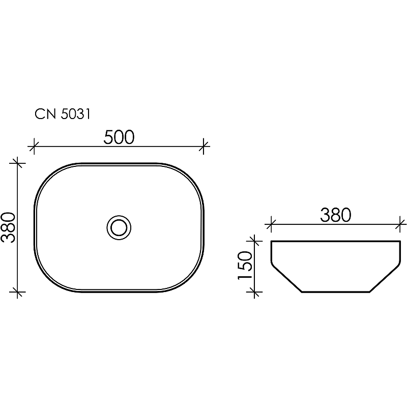 Раковина накладная Ceramica Nova Element CN5031 белый