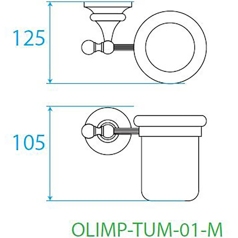 Стакан с диспенсером Cezares OLIMP-TUM-01-M, хром