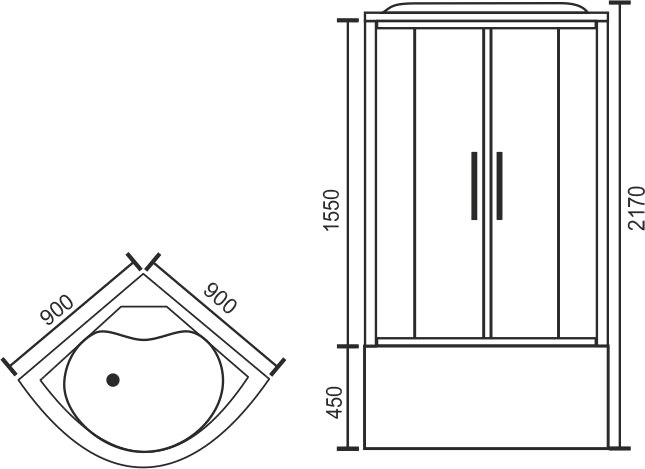 Душевая кабина Royal Bath RB 90BK3-BT