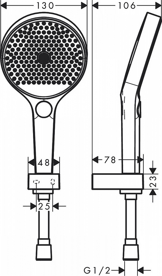 Душевой гарнитур 130 3jet со шлангом 125 см Hansgrohe Rainfinity 26852000, хром