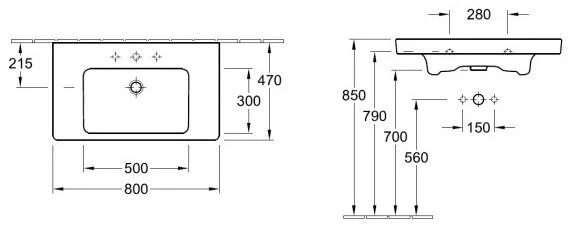 Раковина Villeroy&Boch Subway 2.0 71758001 белый