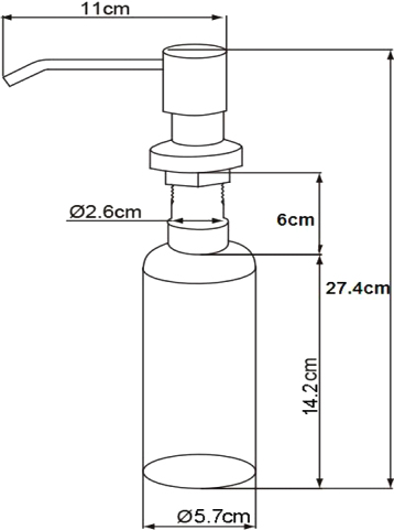 Комплект Мойка кухонная Domaci Солерно DMQ-1455.Р барит, 45х46 см, квадратная, накладная, кварцевая, серая + Смеситель DC-3004 барит + Дозатор 401 барит