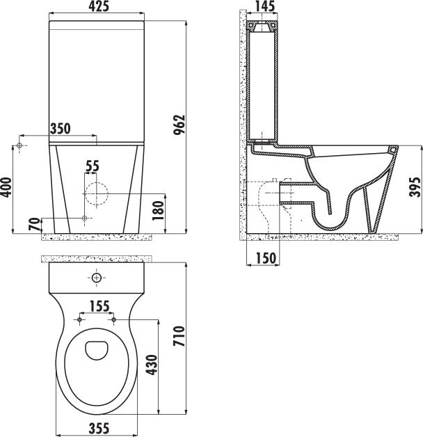 Бачок для унитаза Creavit Amorf AF410