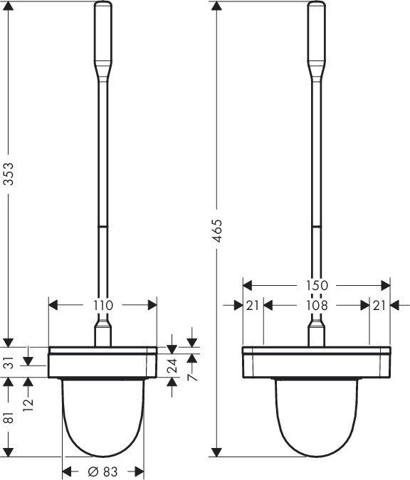 Ёршик Axor Universal Accessories 42835000 хром;белый