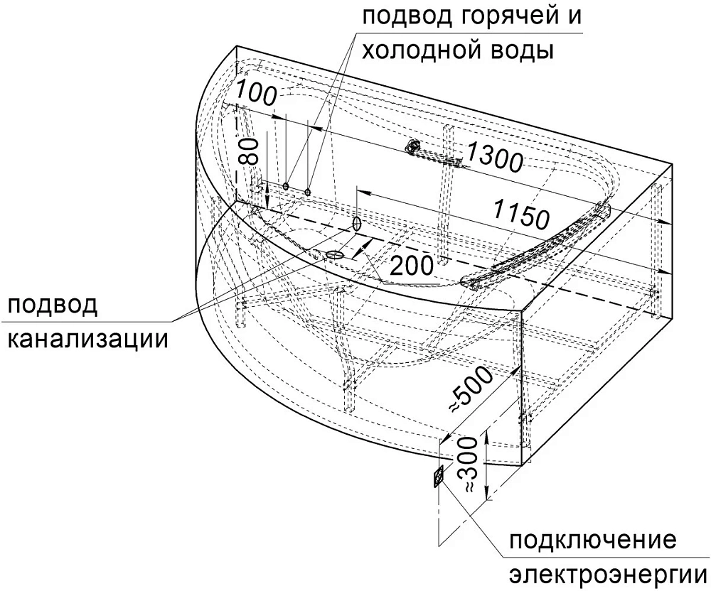 Акриловая ванна Радомир Альбена 1-01-0-1-1-015 белый