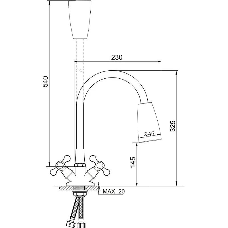 Смеситель для кухни РМС SL65GR-D-016F eco зеленый