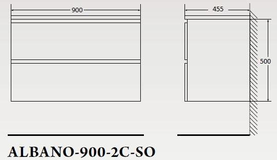 Тумба для комплекта BelBagno ALBANO-900-2C-SO-CVG cemento verona grigio