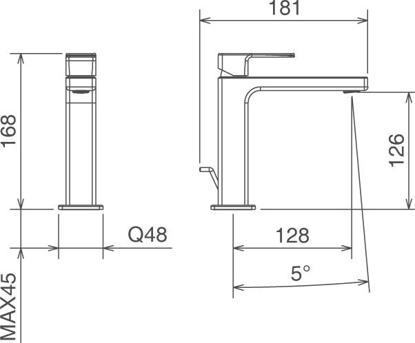 Смеситель La Torre Profili 45001CS.CR с донным клапаном для раковины