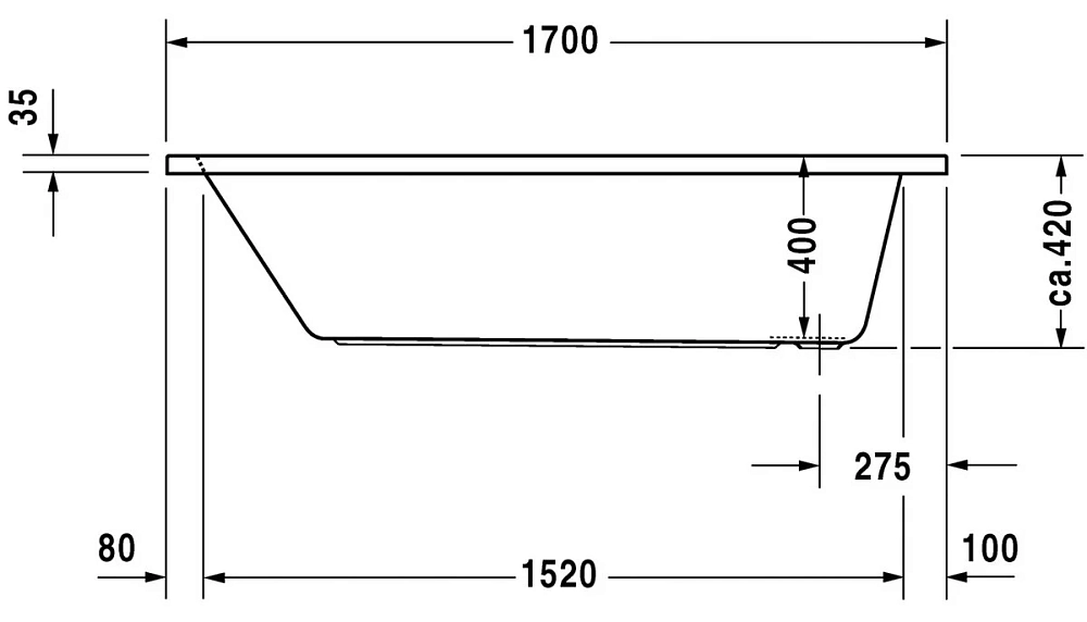 Акриловая ванна Duravit D-Code 170х70 700098000000000 белый