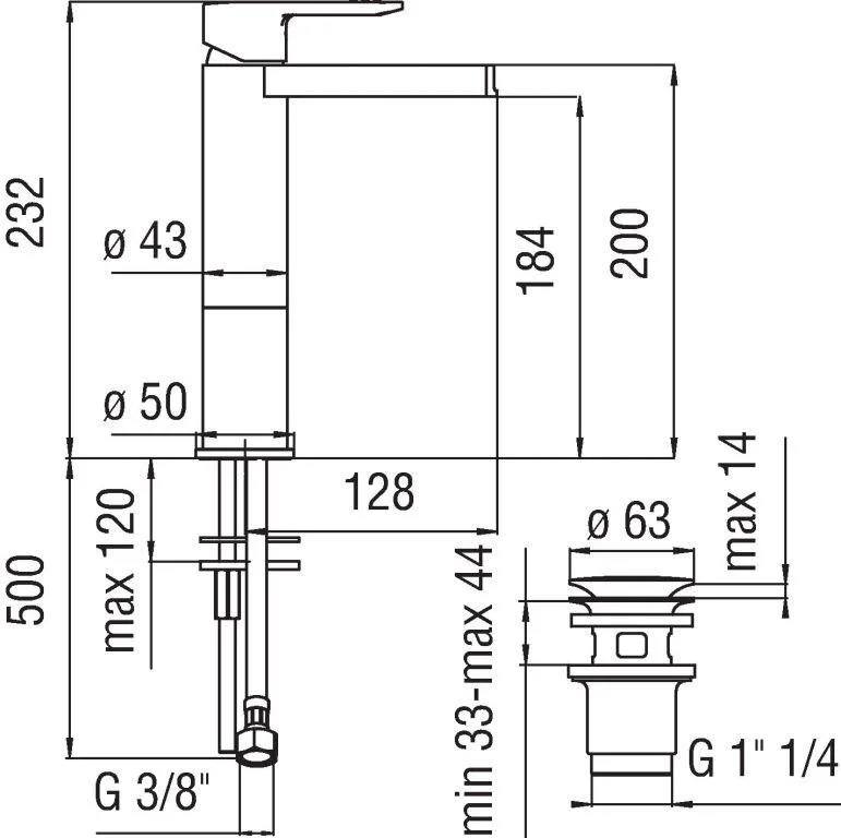 Смеситель для раковины Teknobili New Road RDC0158/2CR хром