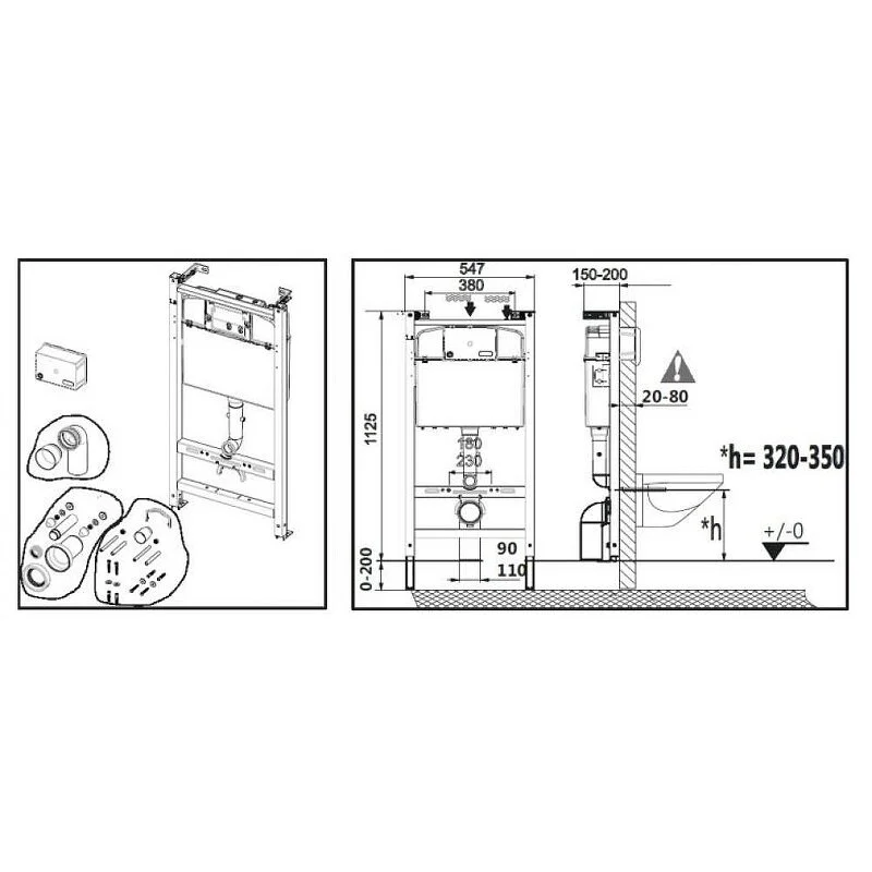 Инсталляция Roca Debba Round Rimless 7.8931.0.498.0 с безободковым унитазом, сиденье микролифт, без клавиши смыва