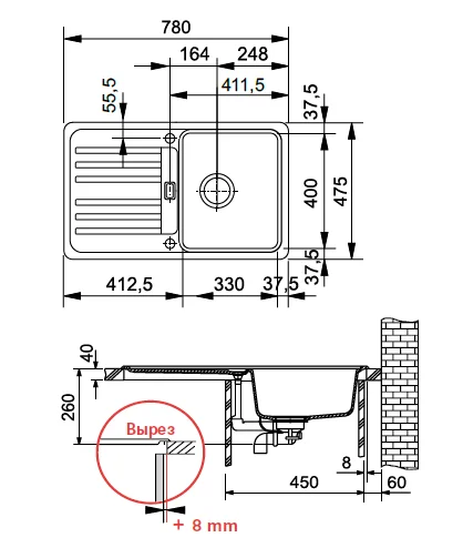 Кухонная мойка Franke Euroform 114.0185.135 серый