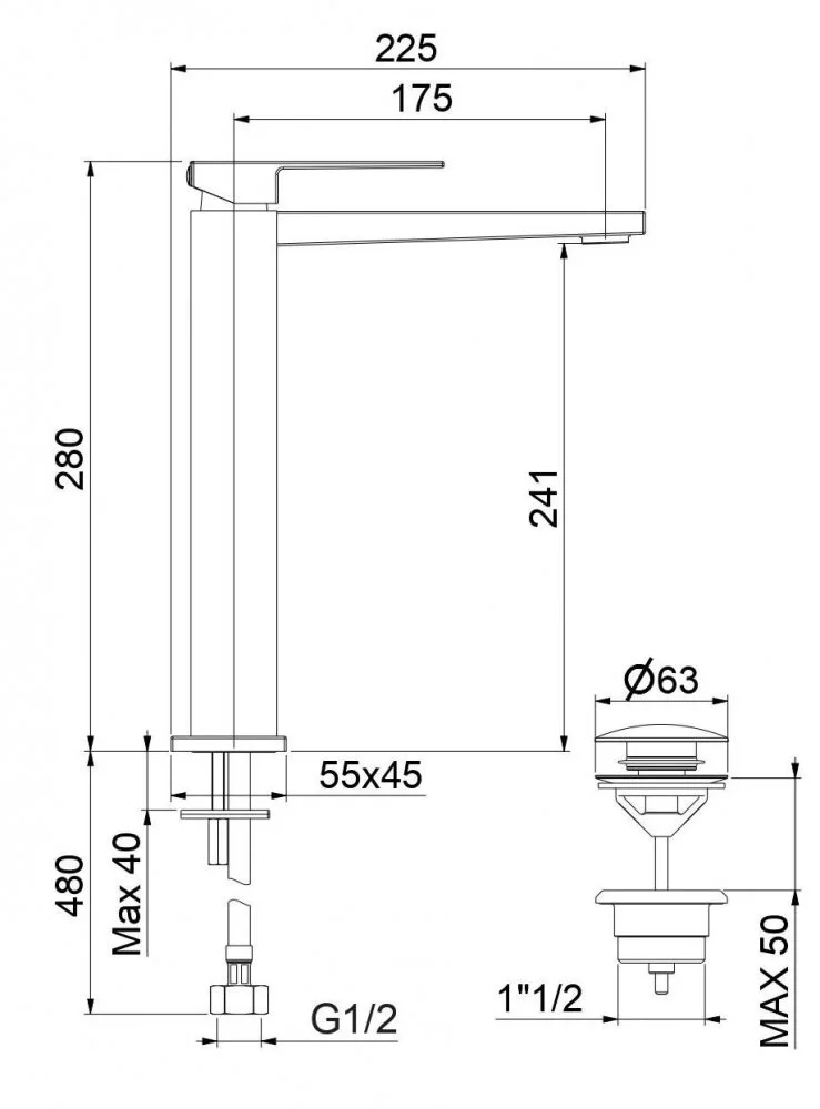 Смеситель для раковины Fiore 100OZ8517 золото