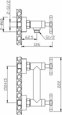 Смеситель для душа Orange Mia M34-200gr, графит