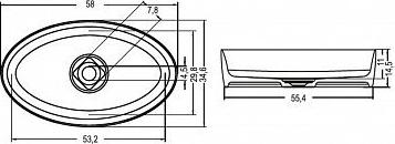 Раковина 58 см Riho Oval W025001105