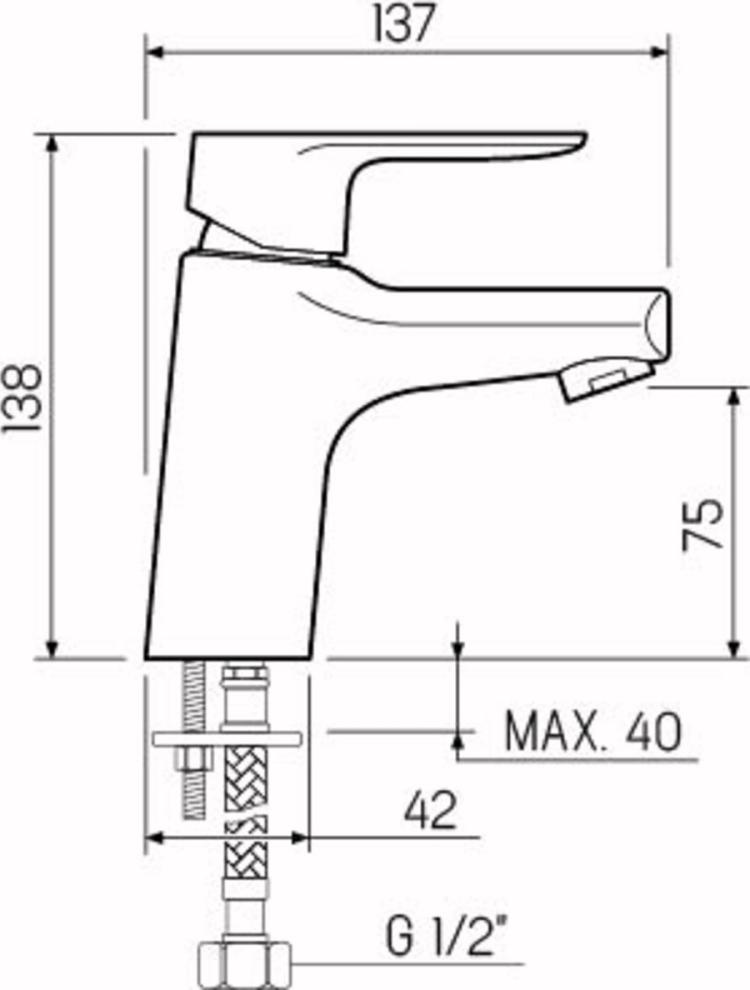 Смеситель для раковины РМС SL131-001, хром