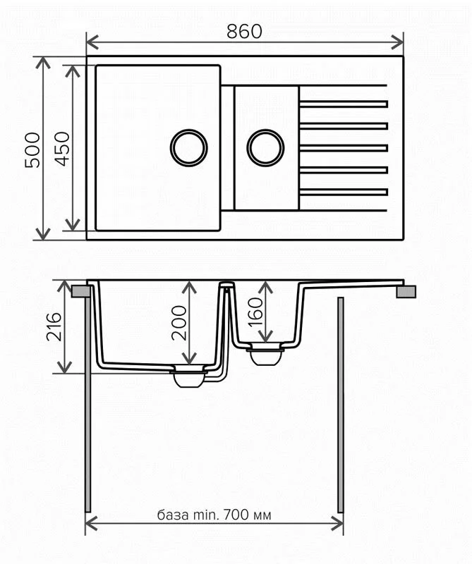 Кухонная мойка Tolero R-118 №101 (Бежев) желтый