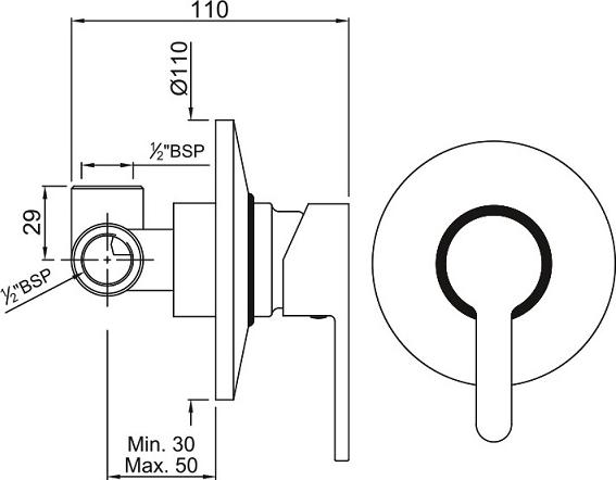 Смеситель для душа Jaquar Fusion FUS-CHR-29227, хром