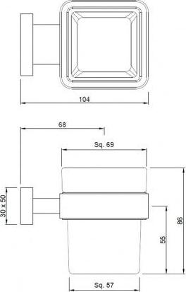 Стакан Artize Quadra QUA-CHR-61741